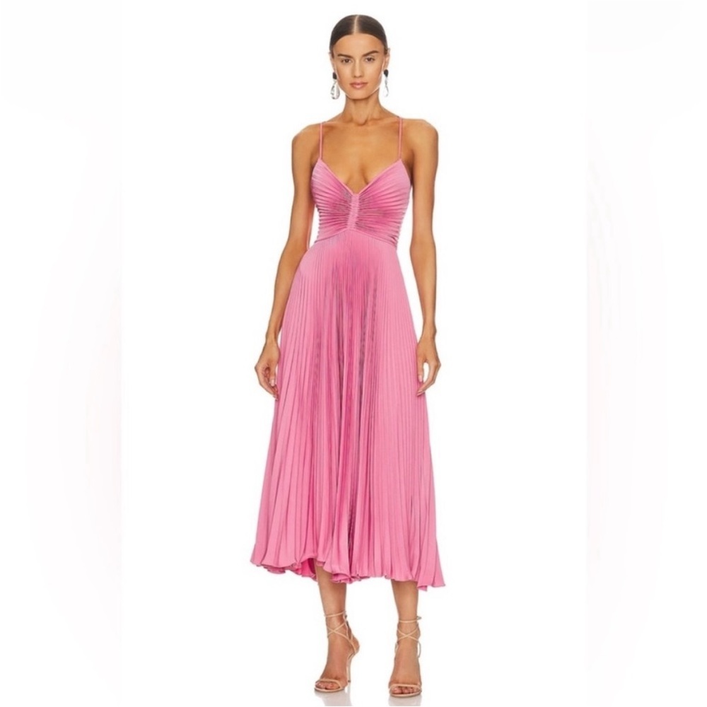 A.L.C. Gemini Pleated Cut Out Midi Dress in
Chateau Rose NWT